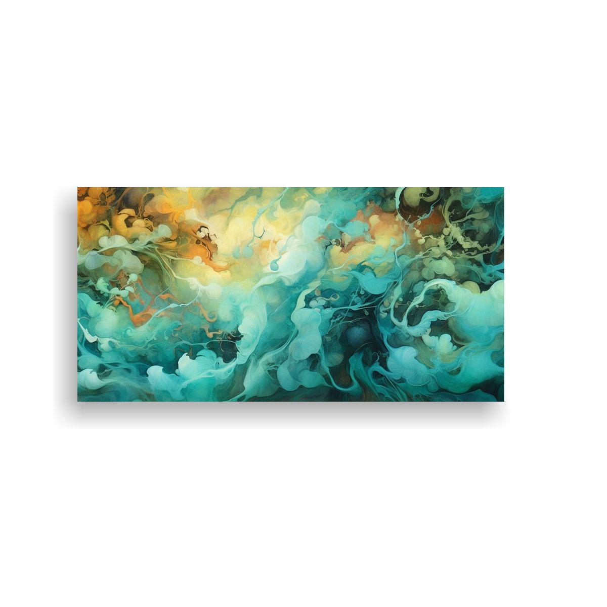 Pinturas Abstractas Orgánicas En Tonos De Verde 160x80cm-0