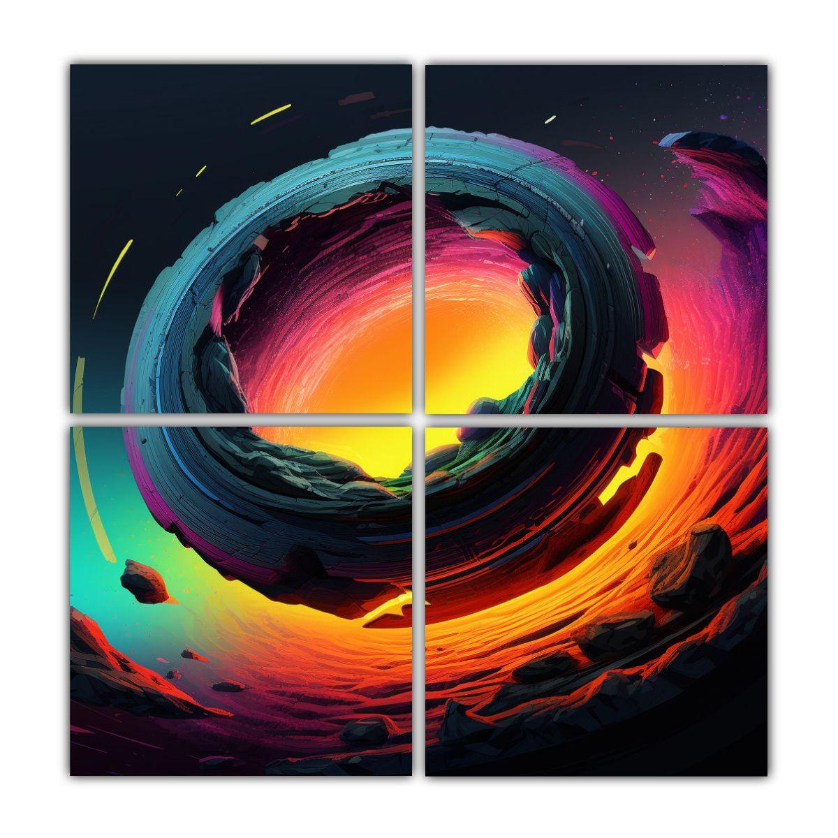 Cuadro De Arte De Pared Decorativo Con Dibujo De 80x80 Cm-0