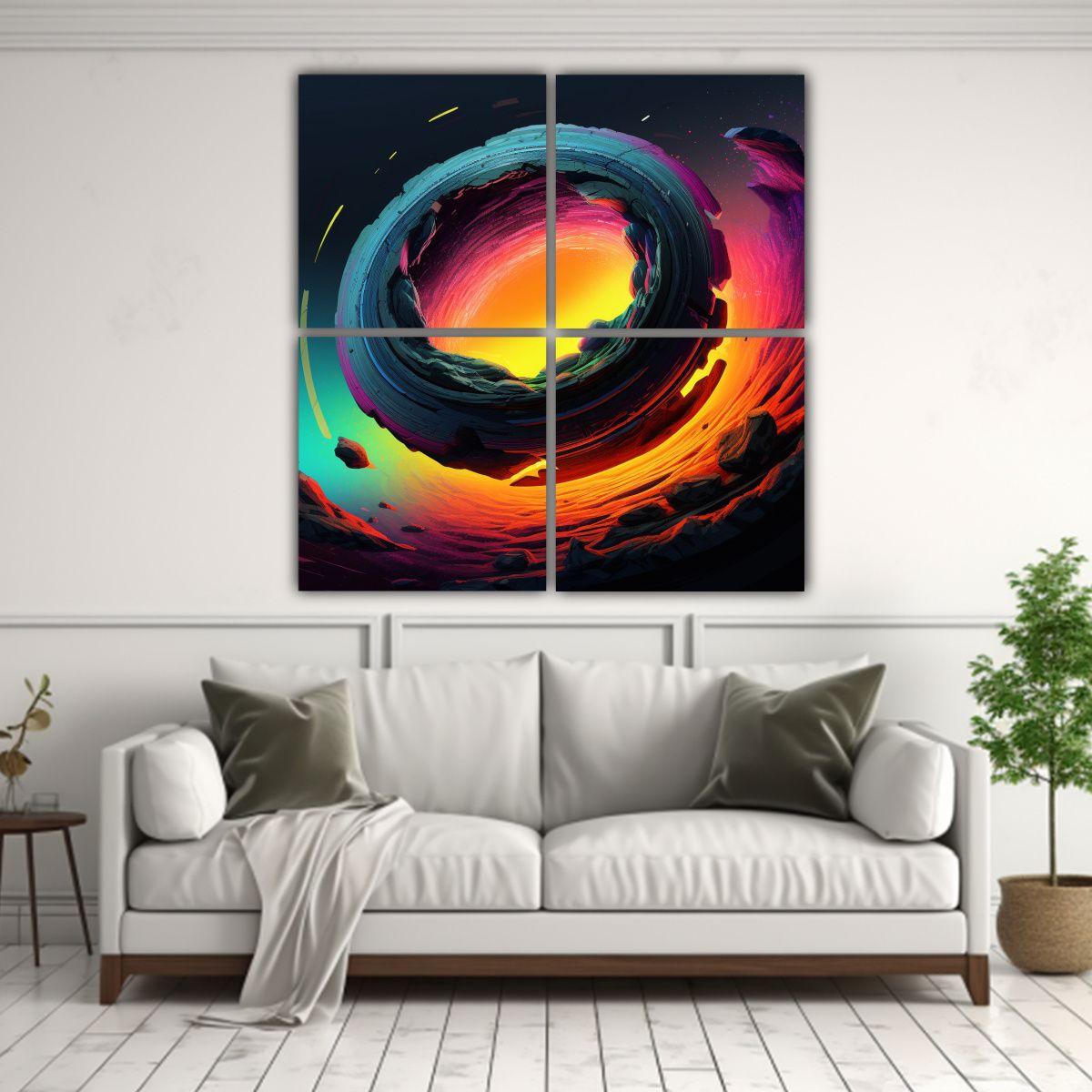Cuadro De Arte De Pared Decorativo Con Dibujo De 80x80 Cm-2