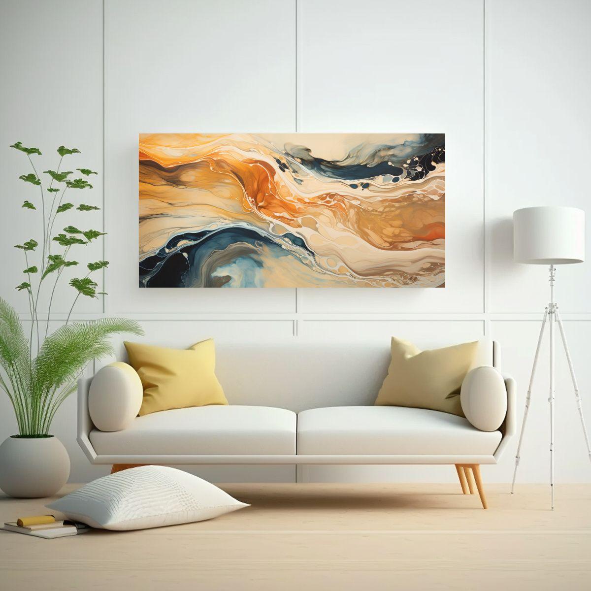 Pinturas Abstractas Exclusivas Inspiradas En 100x50 Cm-2