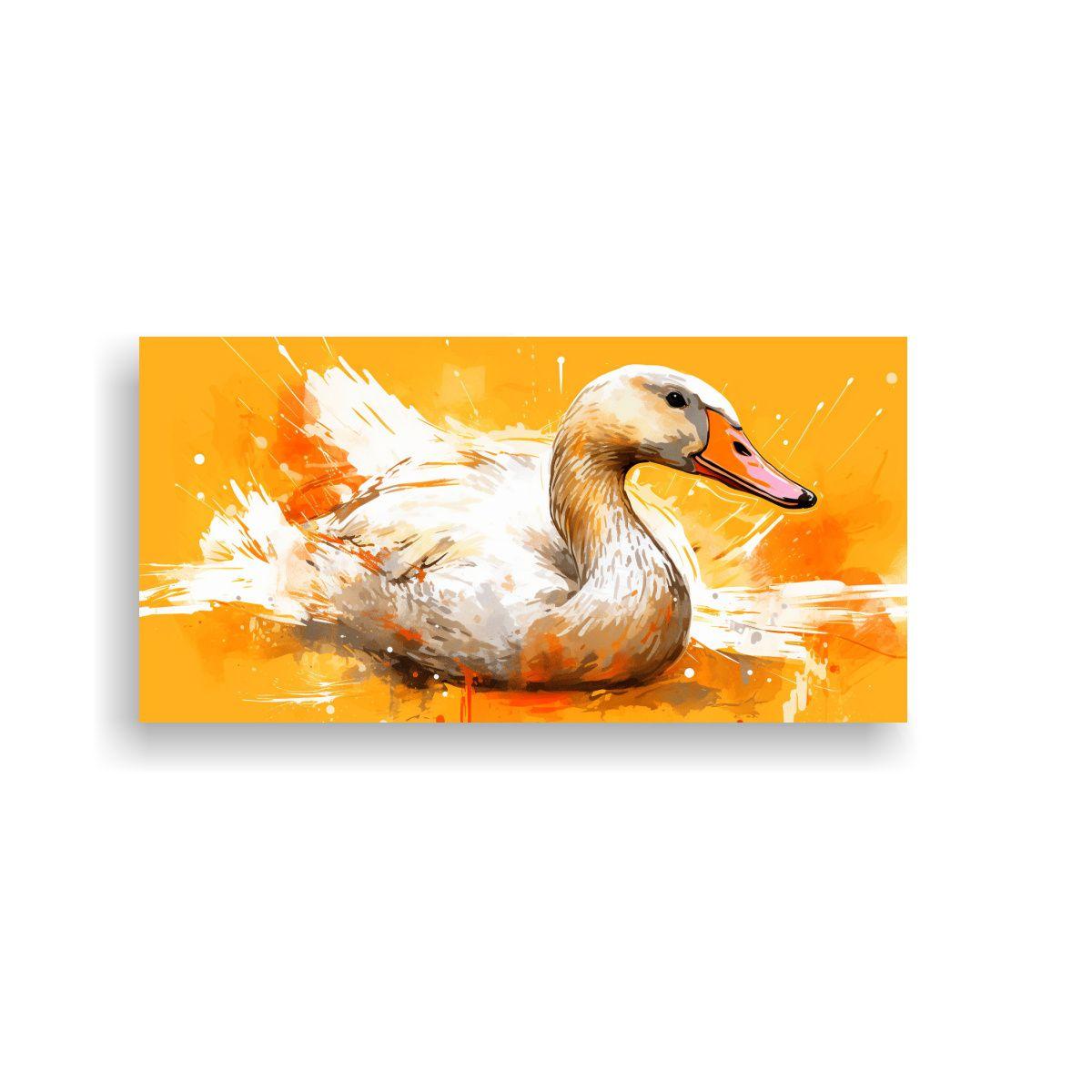 Cuadro Tela Geese Orange Gold Arte Neo Pop 160x80cm-0