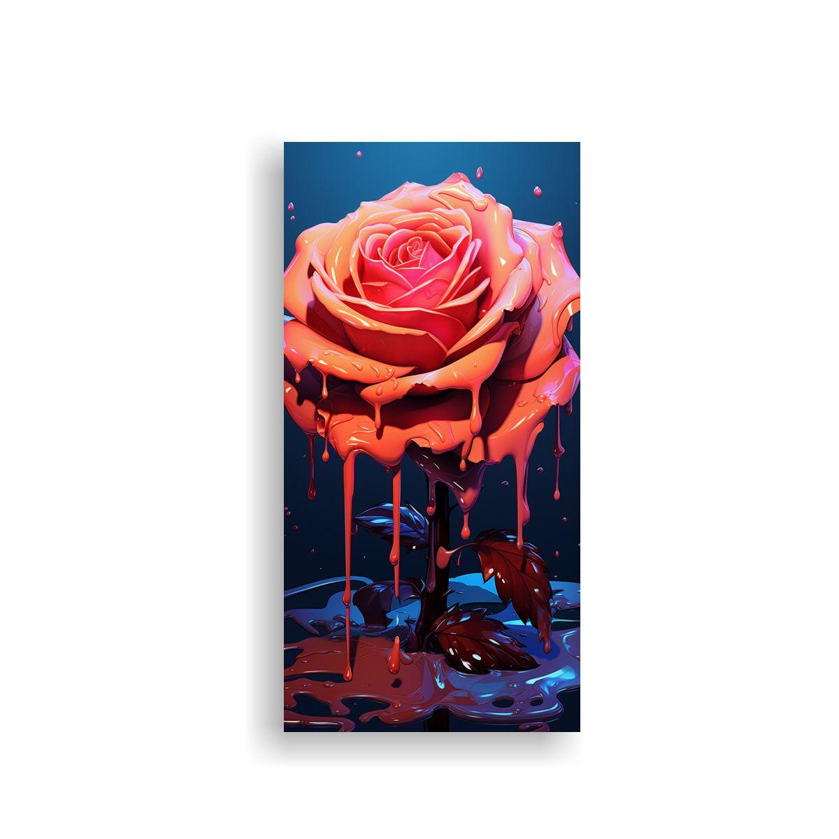 Cuadro De Decoración Abstracto Estilo Plano Rosa 40x80cm-0