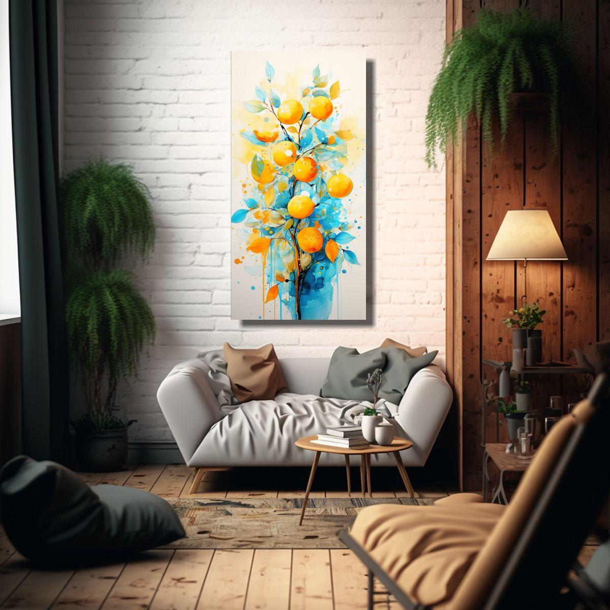 Pintura Abstracta Hermoso Interiores: Árbol 60x120cm-2