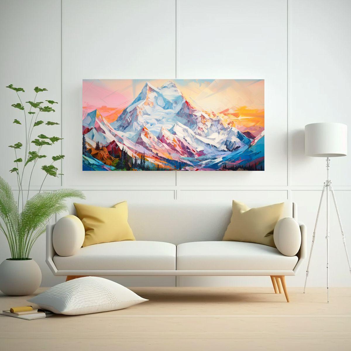 Pintura Abstracta De Colores Vivos En Un Paisaje 160x80cm-2