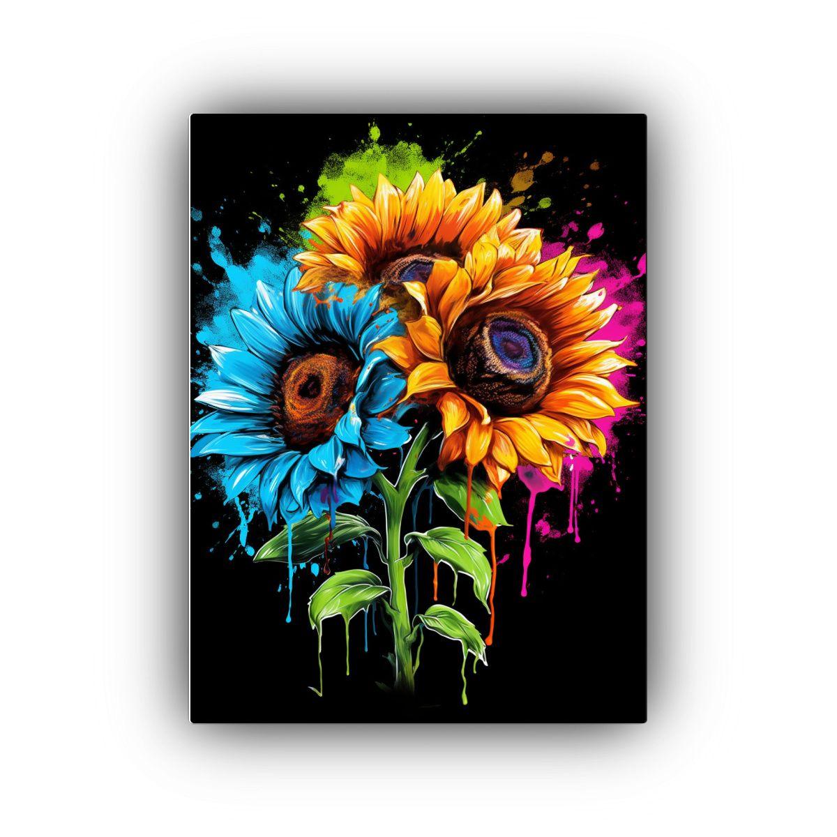 Cuadro Expresión Rectangular Tres Girasoles 30x40cm-0