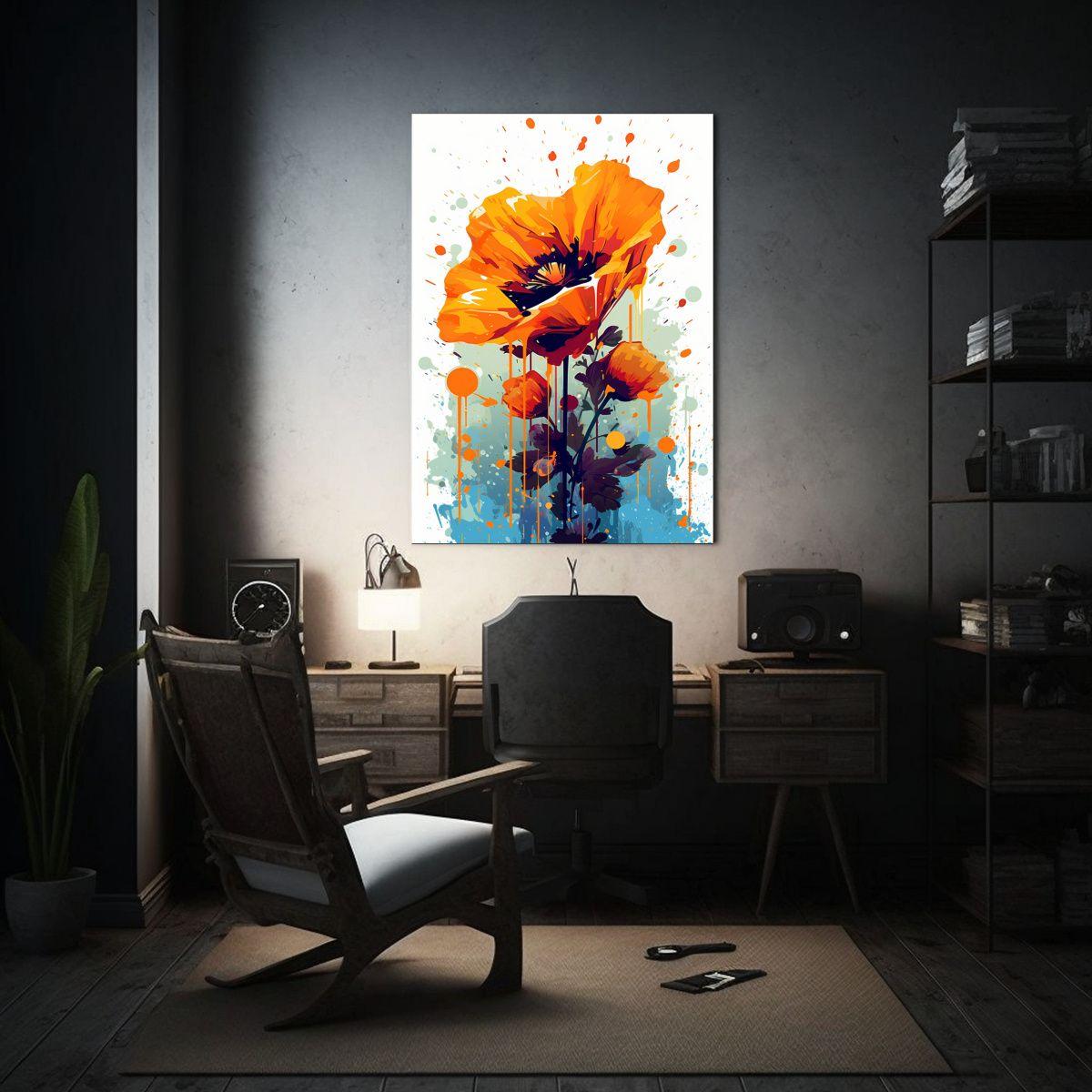 Cuadro Lienzo Arte Colores Elegante Amapola 60x90cm-2