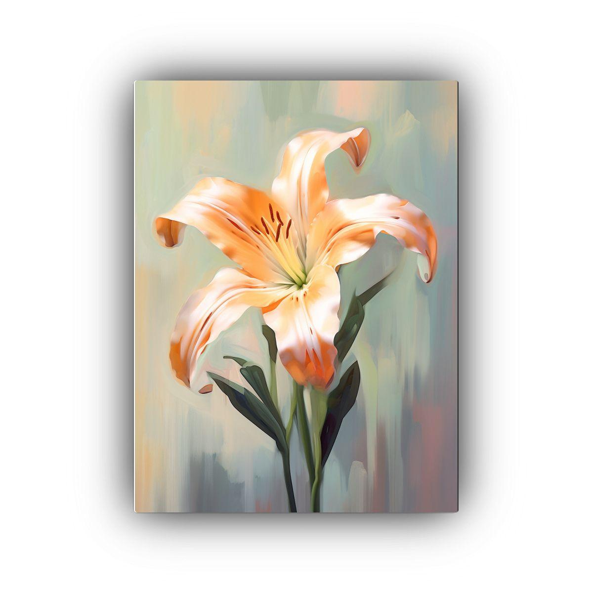 Cuadro De Arte Callejero Flor De Lirio En Tela De 30x40cm-0