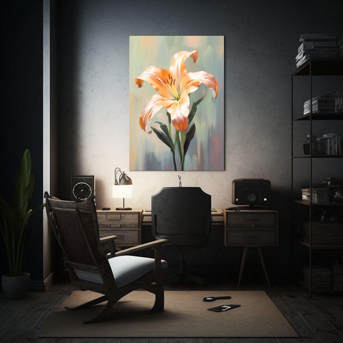 Cuadro De Arte Callejero Flor De Lirio En Tela De 30x40cm-2