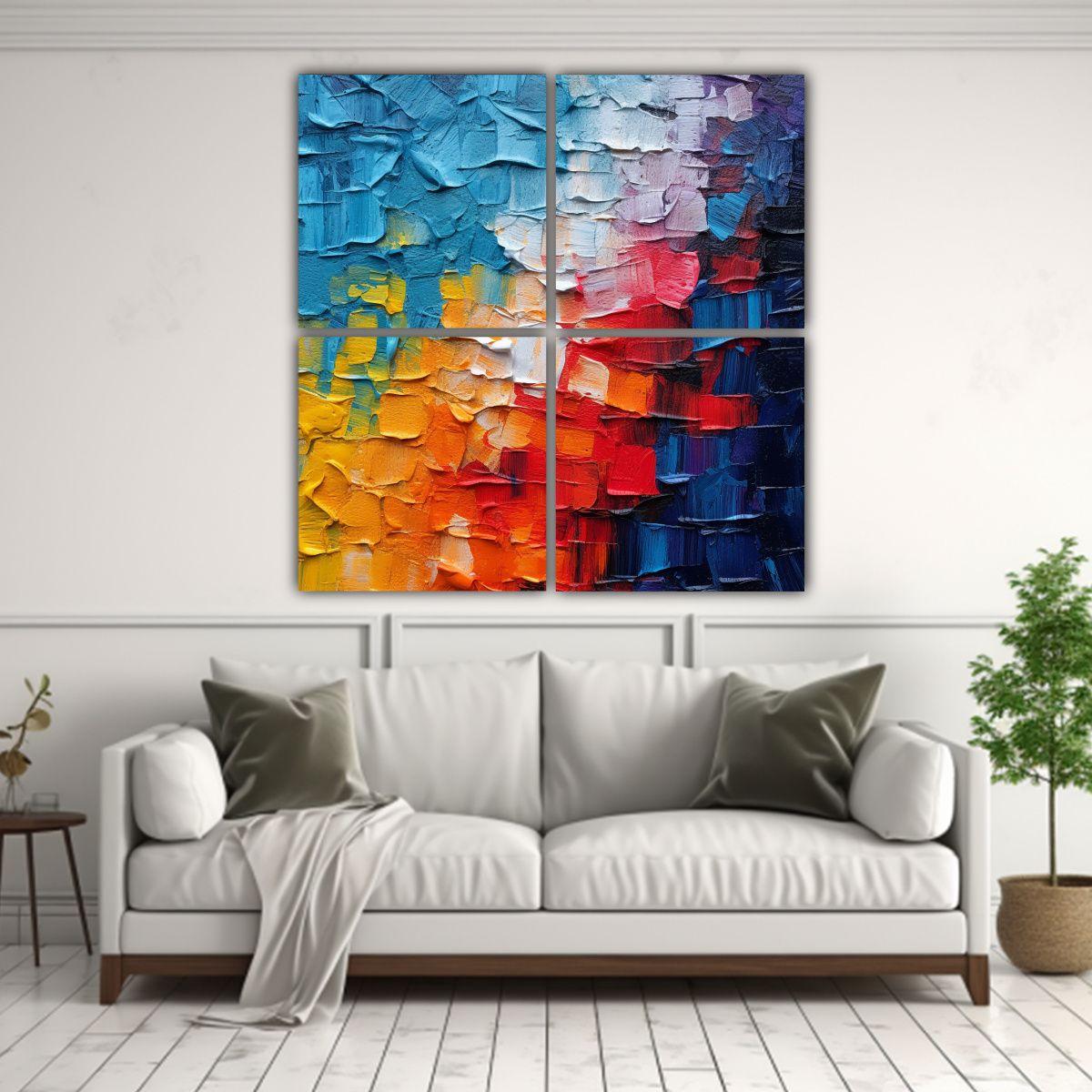 Pinturas Decorativas Abstractas De Armonía 60x60 Cm-2