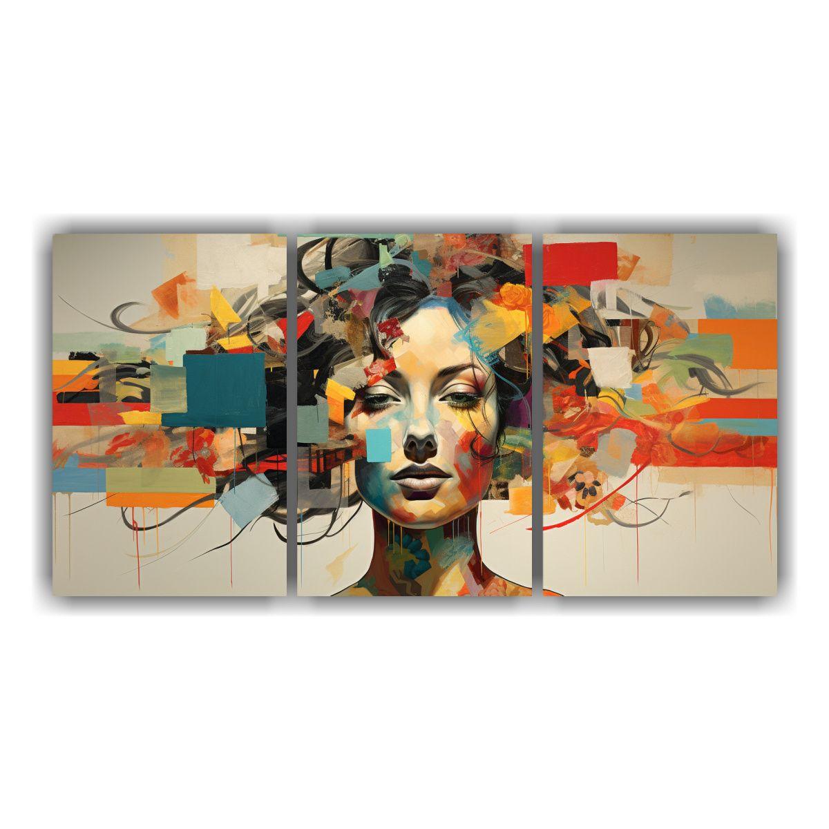 Set 3 Lienzos De Tela Conceptual Perspectiva 90x45 Cm-0