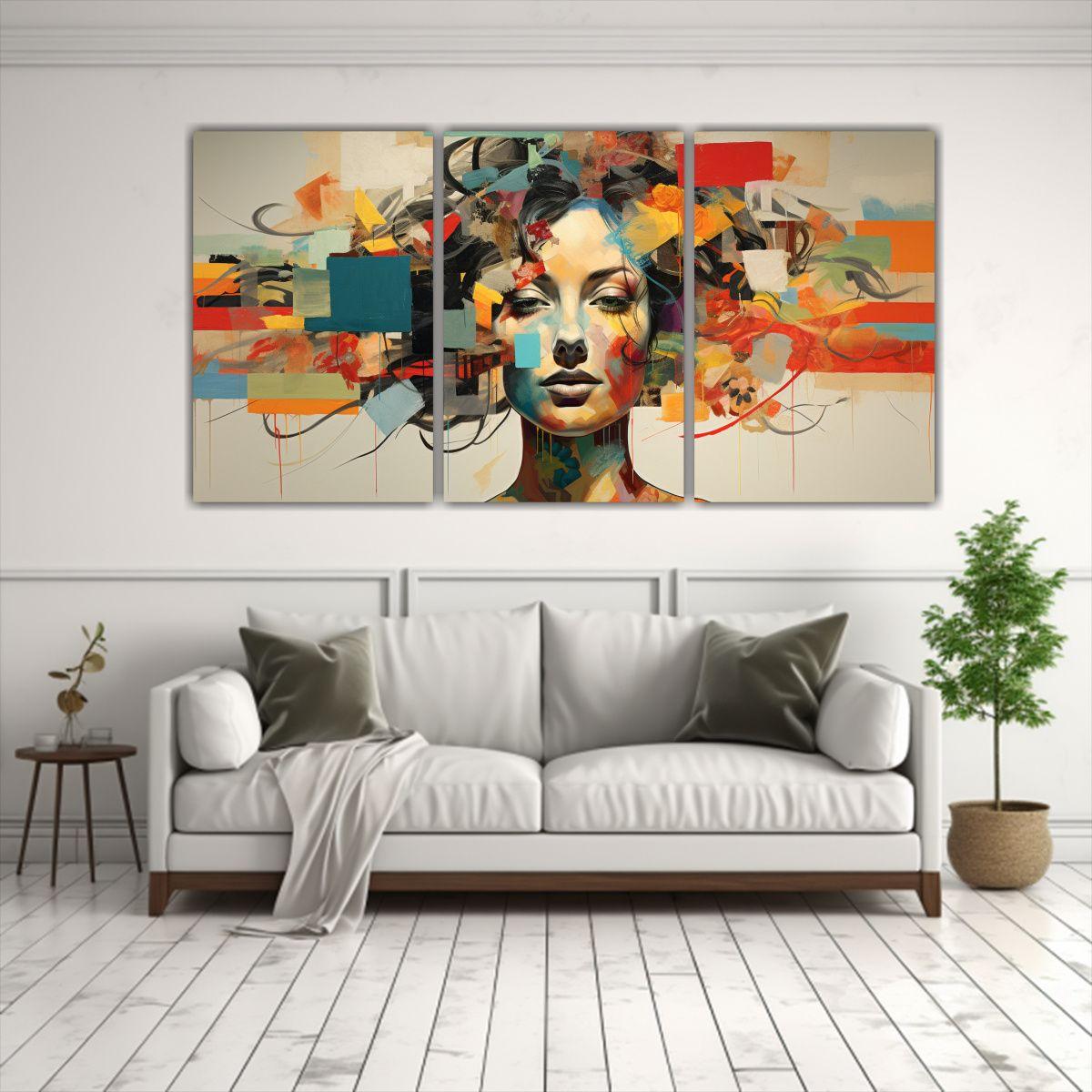 Set 3 Lienzos De Tela Conceptual Perspectiva 90x45 Cm-2