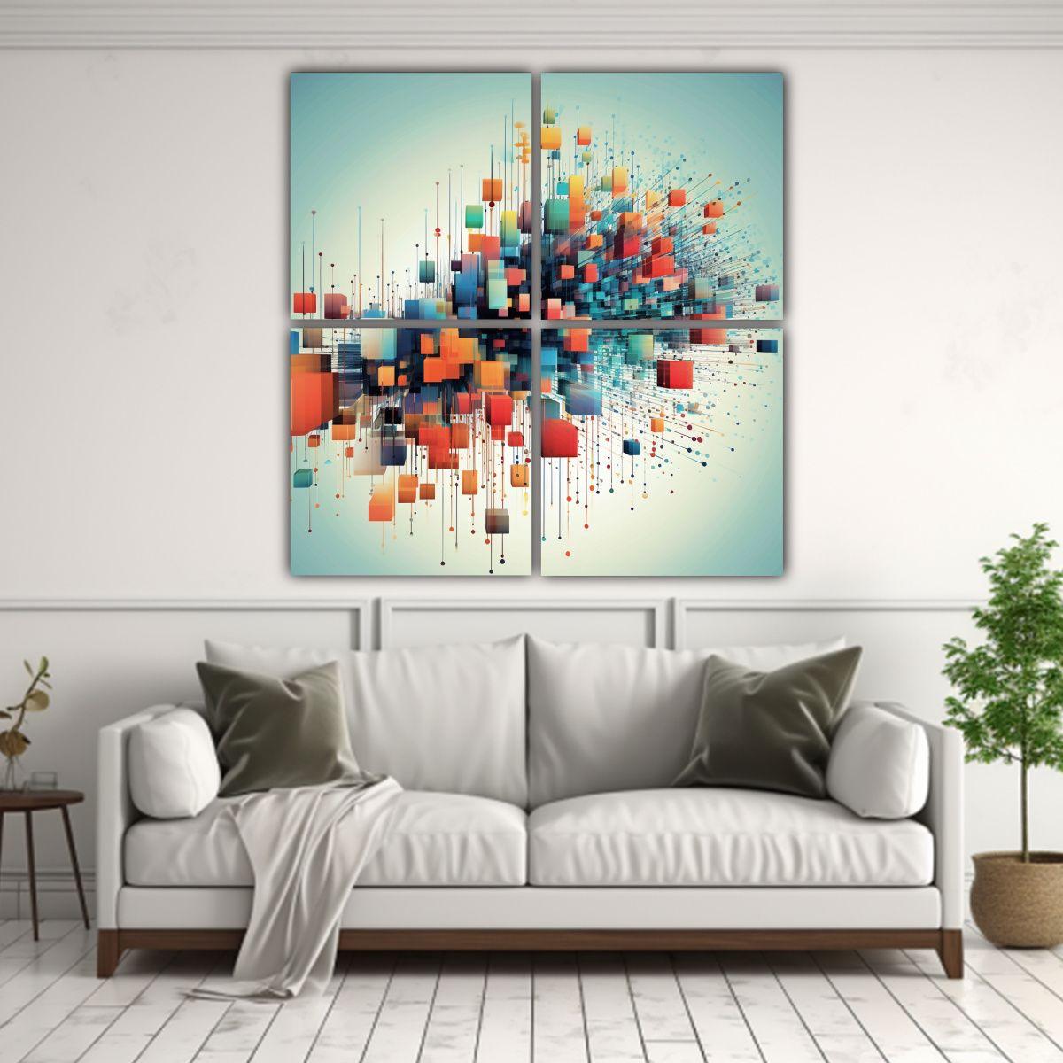 Cuadro De Arte Dinámico Con Detalles Intrincados 60x60 Cm-2