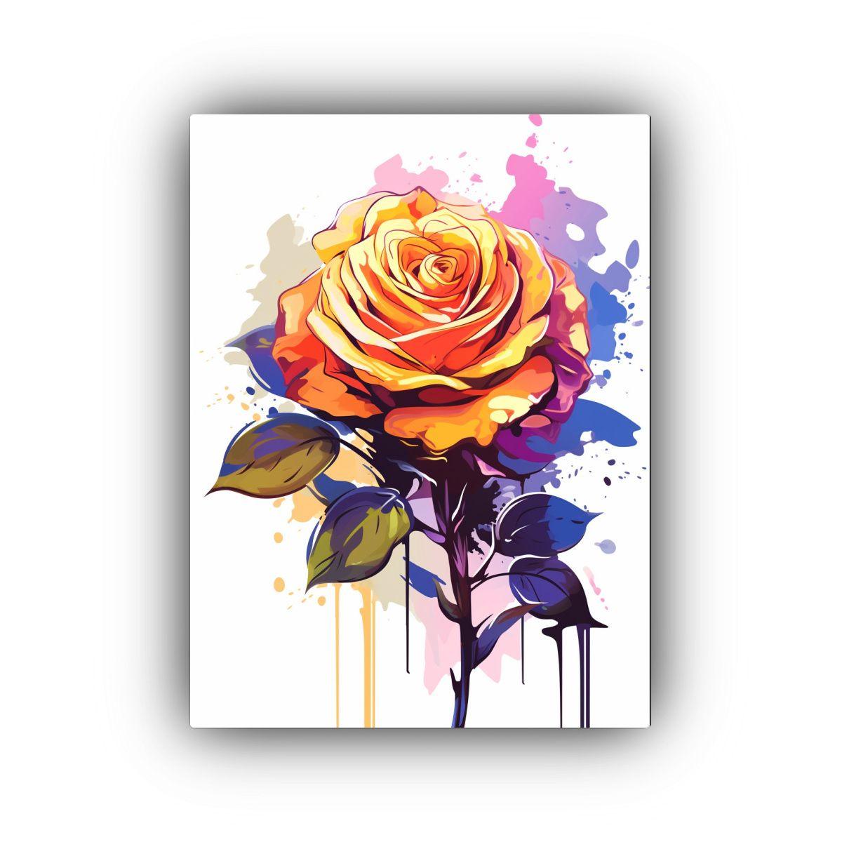 Pintura De Pared Con Rosa Roja En Lienzo Elegante 20x30cm-0