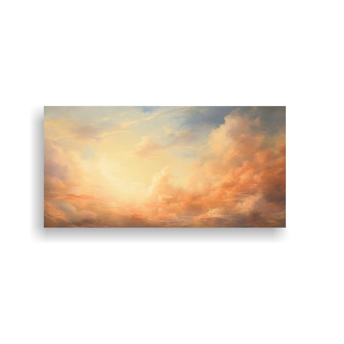 Pintura Abstracta Moderna Del Amanecer Con Colores 60x30cm-0