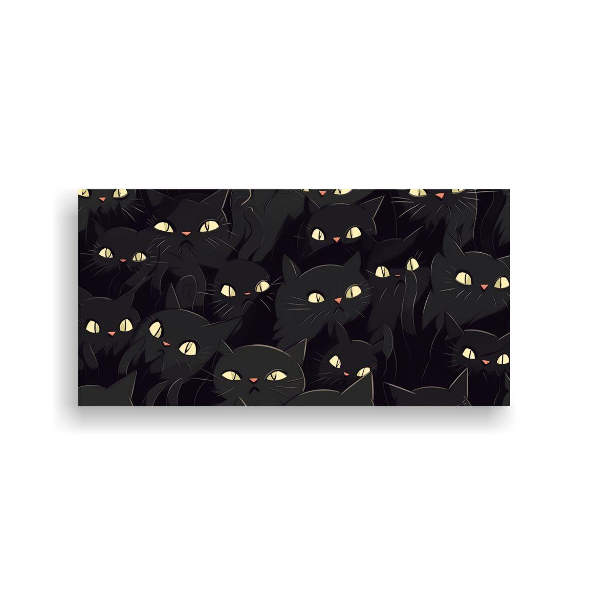 Patrón Repetitivo De Gatos Negros En Papel 60x30 Cm-0