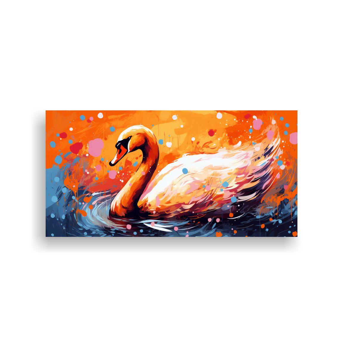 Pintura Decorativa Arte Calidos Impactante: Cisne 40x20cm-0