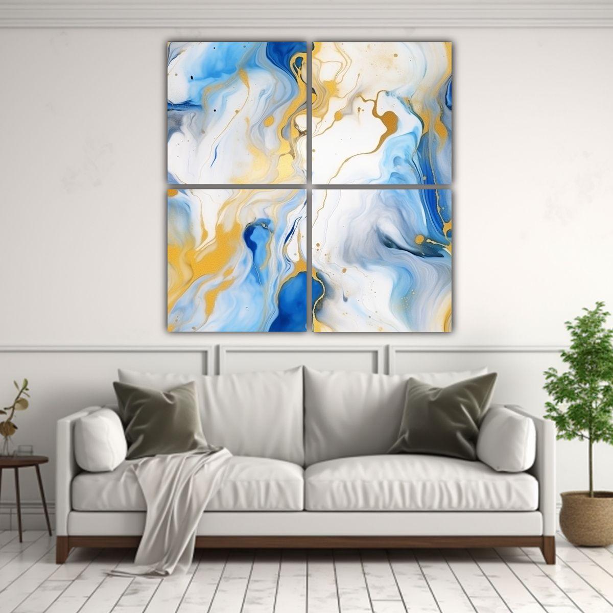 Pintura Abstracta Impresionante En Decoración De 160x160 Cm-2