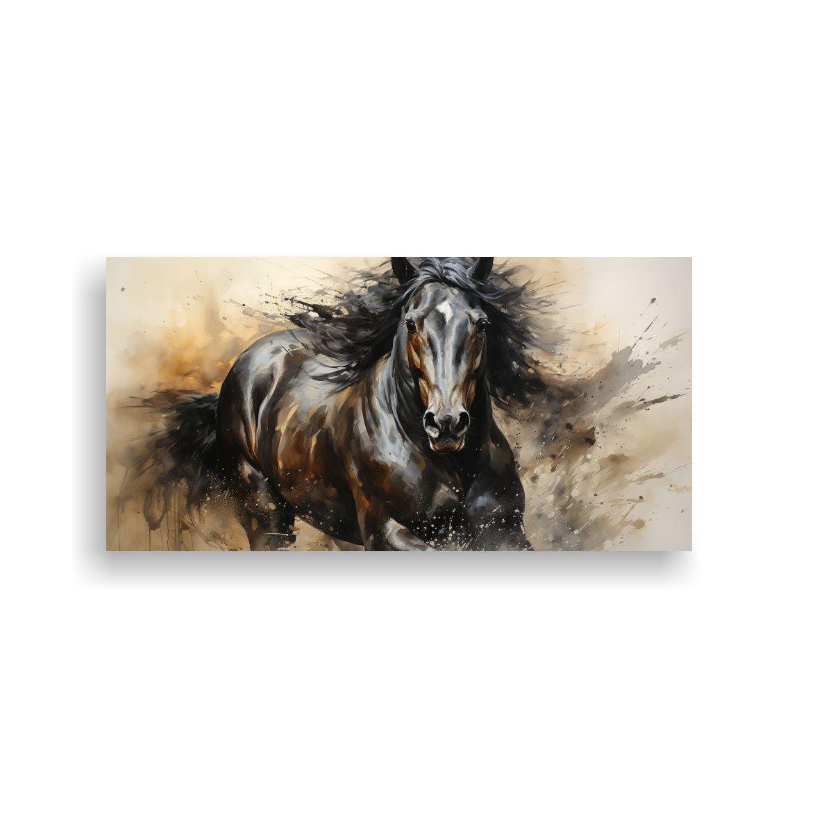 Pintura Vanguardia Dormitorio Caballo Frisón 140x70cm-0