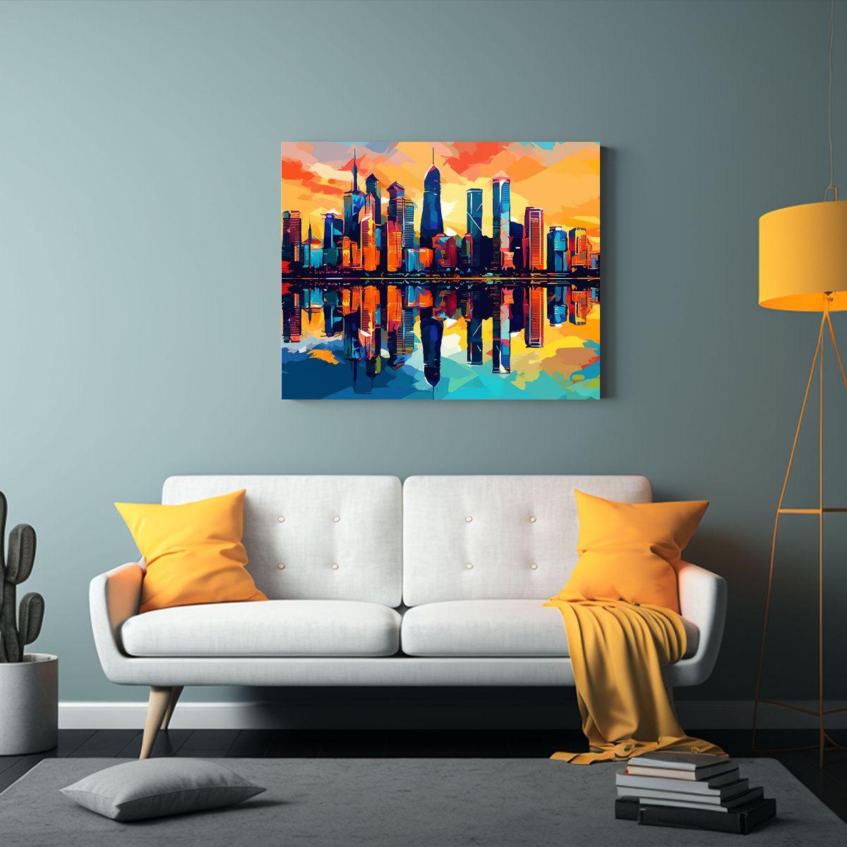 Cuadros Decorativos De Arte Pop Del Skyline De Baotou Y Natu 30x20cm-2
