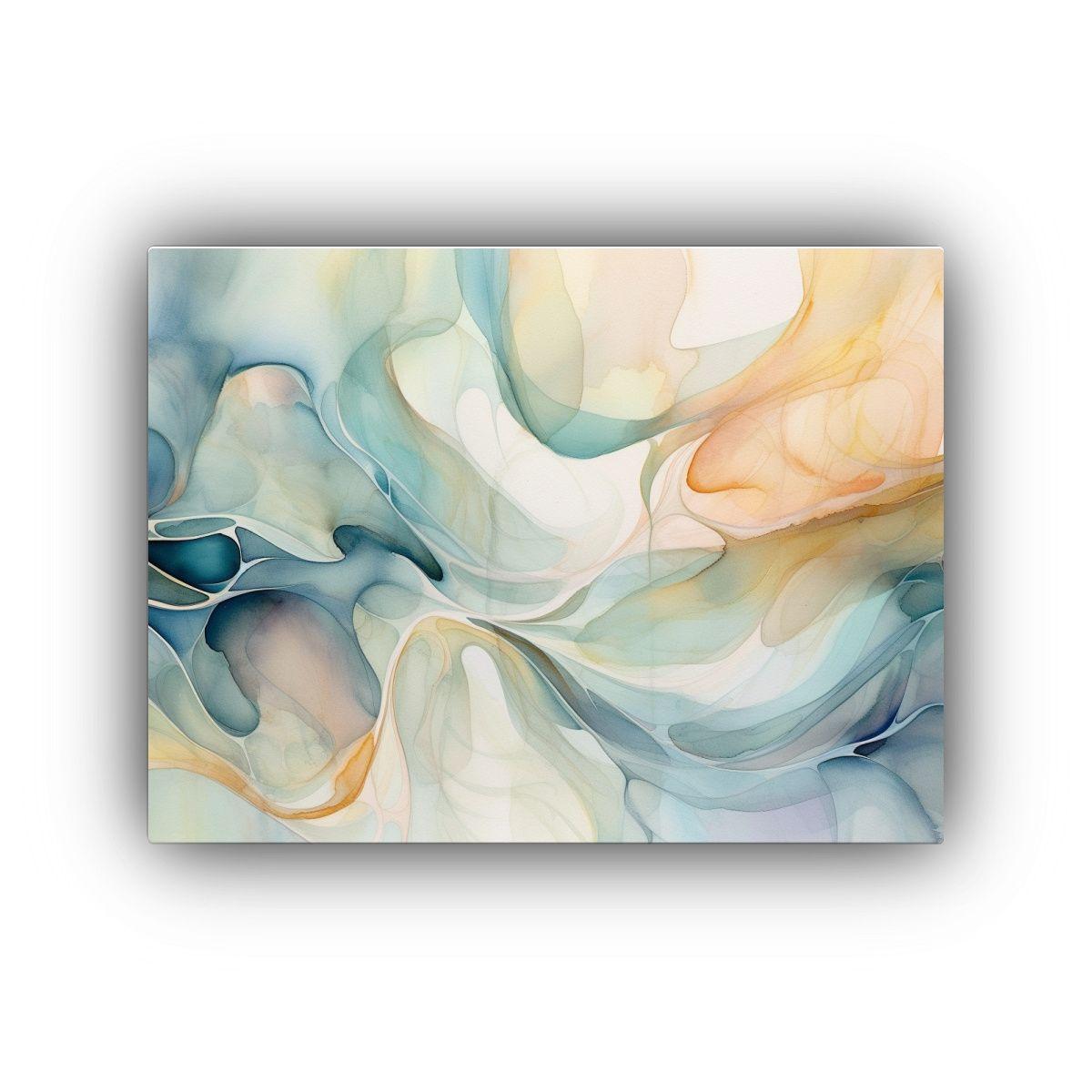 Diseño De Arte De Pared Abstracto Con Líneas Fluidas Y Col 45x30cm-0