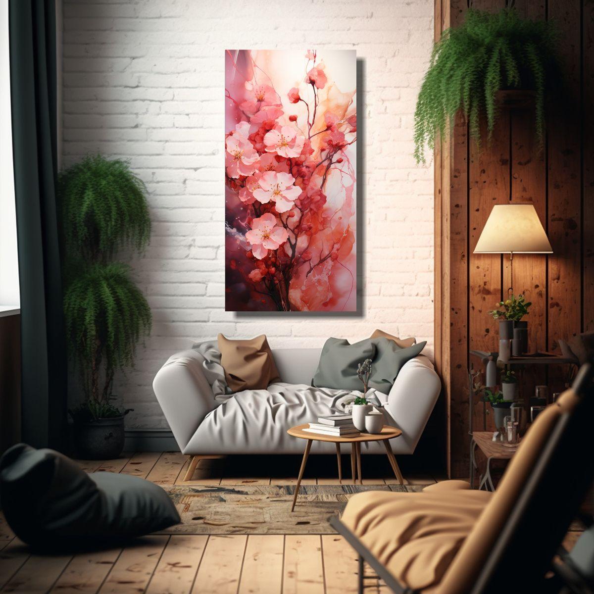 Cuadro Modernos Simplicidad En Colores Rosa 50x100cm-2