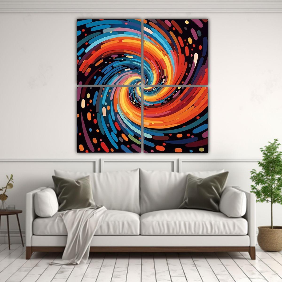 Artes De Pared Movimiento Resistente Galaxias 100x100 Cm-2