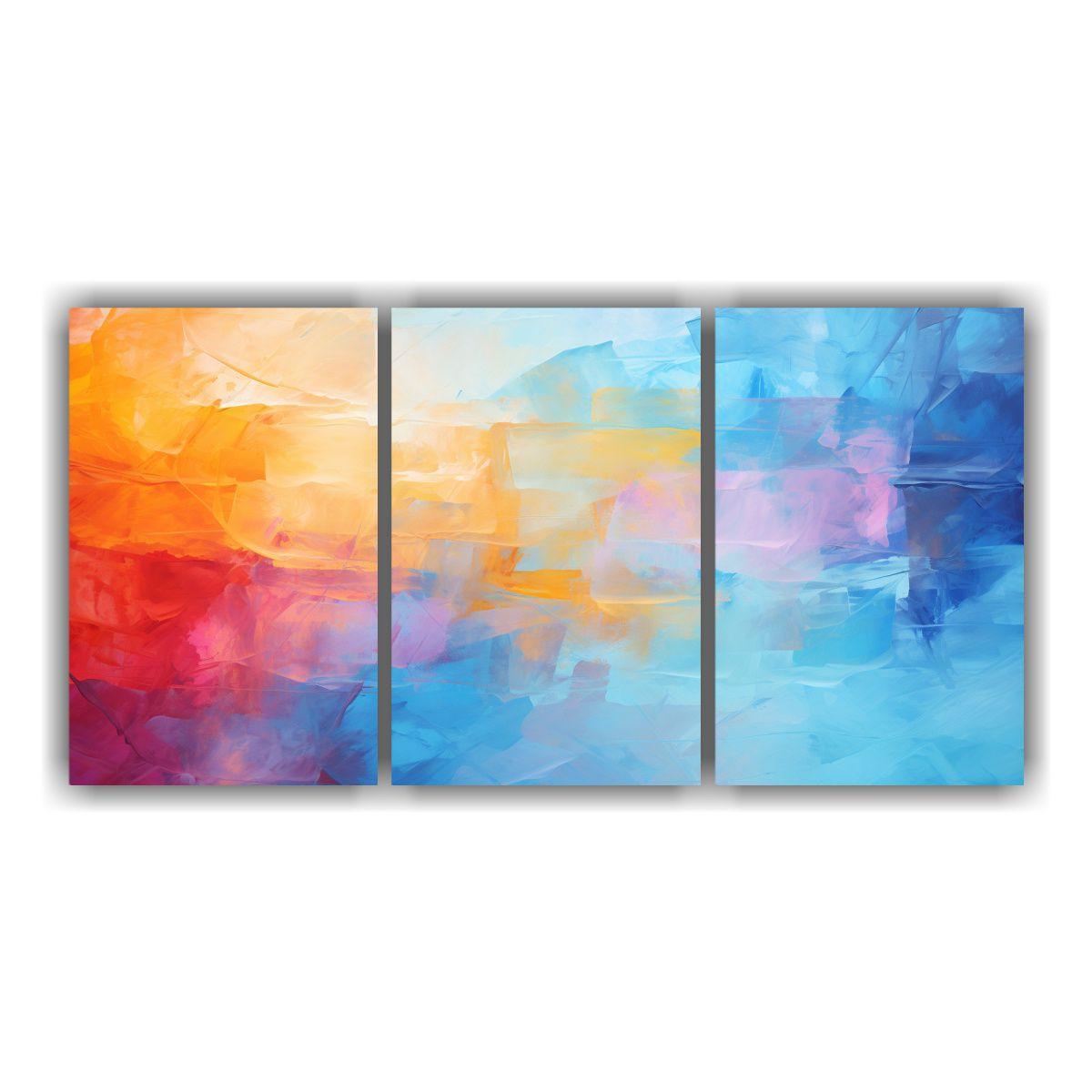Conjunto De 3 Lienzos De Tela Abstractos 90x45 Cm-0