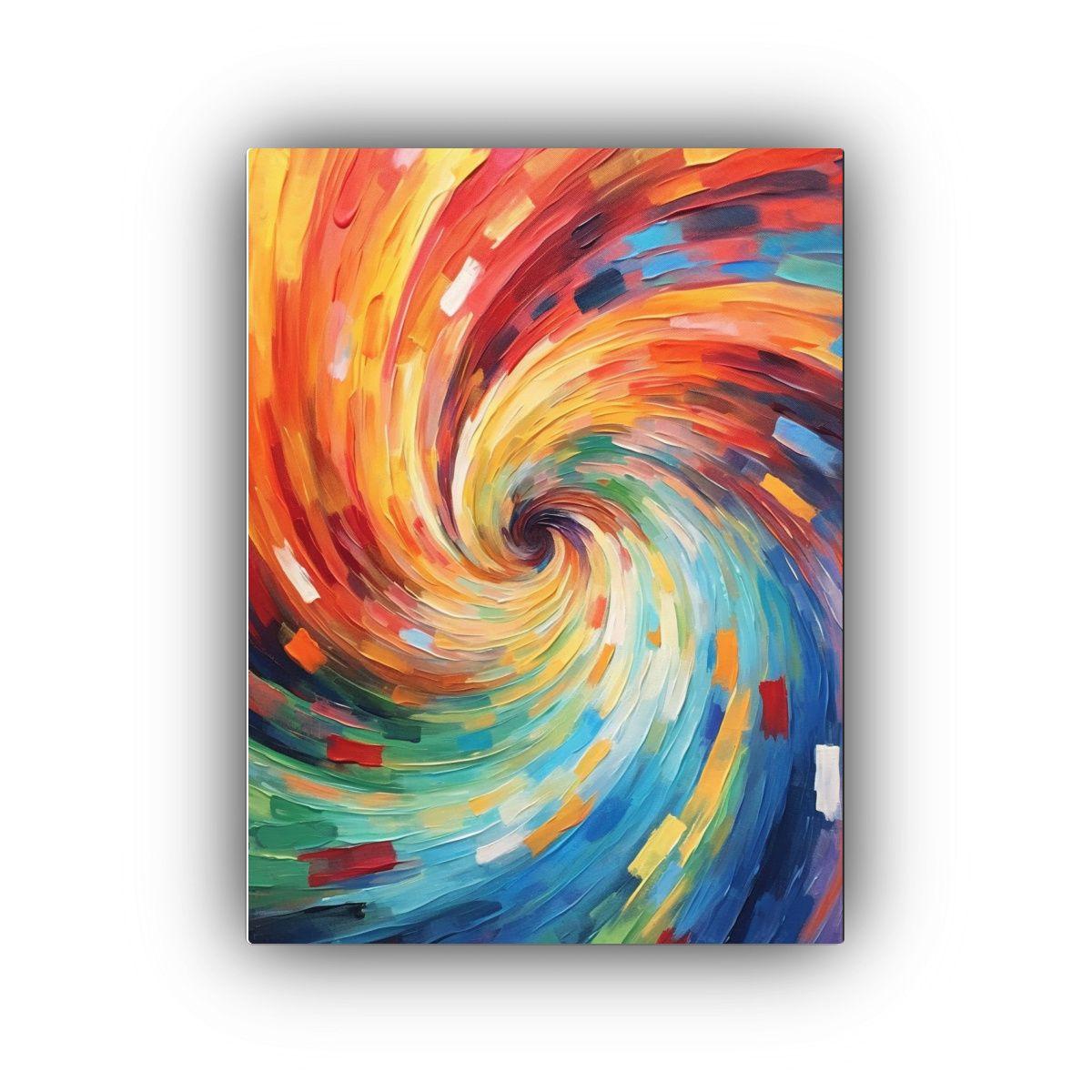 Pintura Abstracta De Espiral Con Remolinos 20x30 Cm-0