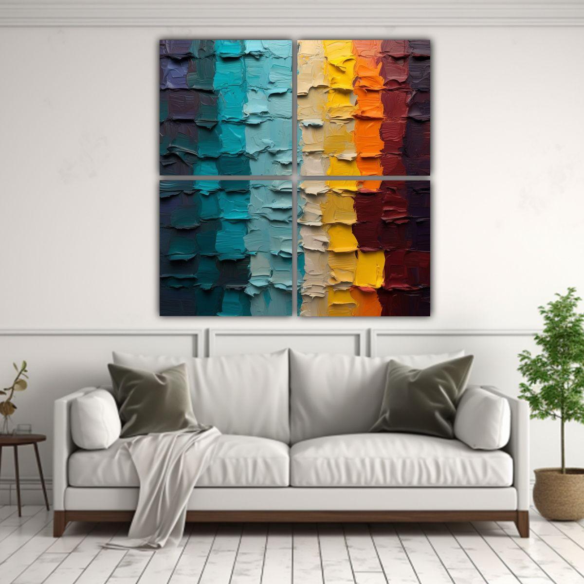 Lienzos De Tela Dibujo Minimalista Multicapa 140x140 Cm-2