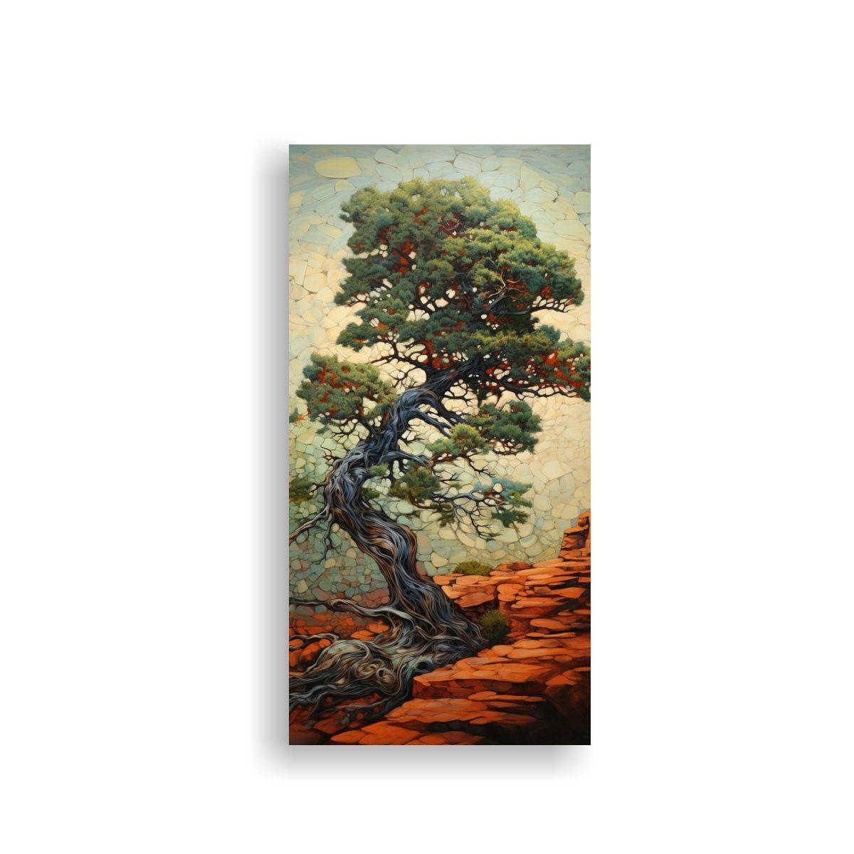 Lienzo Cuadro Árbol De Junípero Pintura 40x80 Cm-0