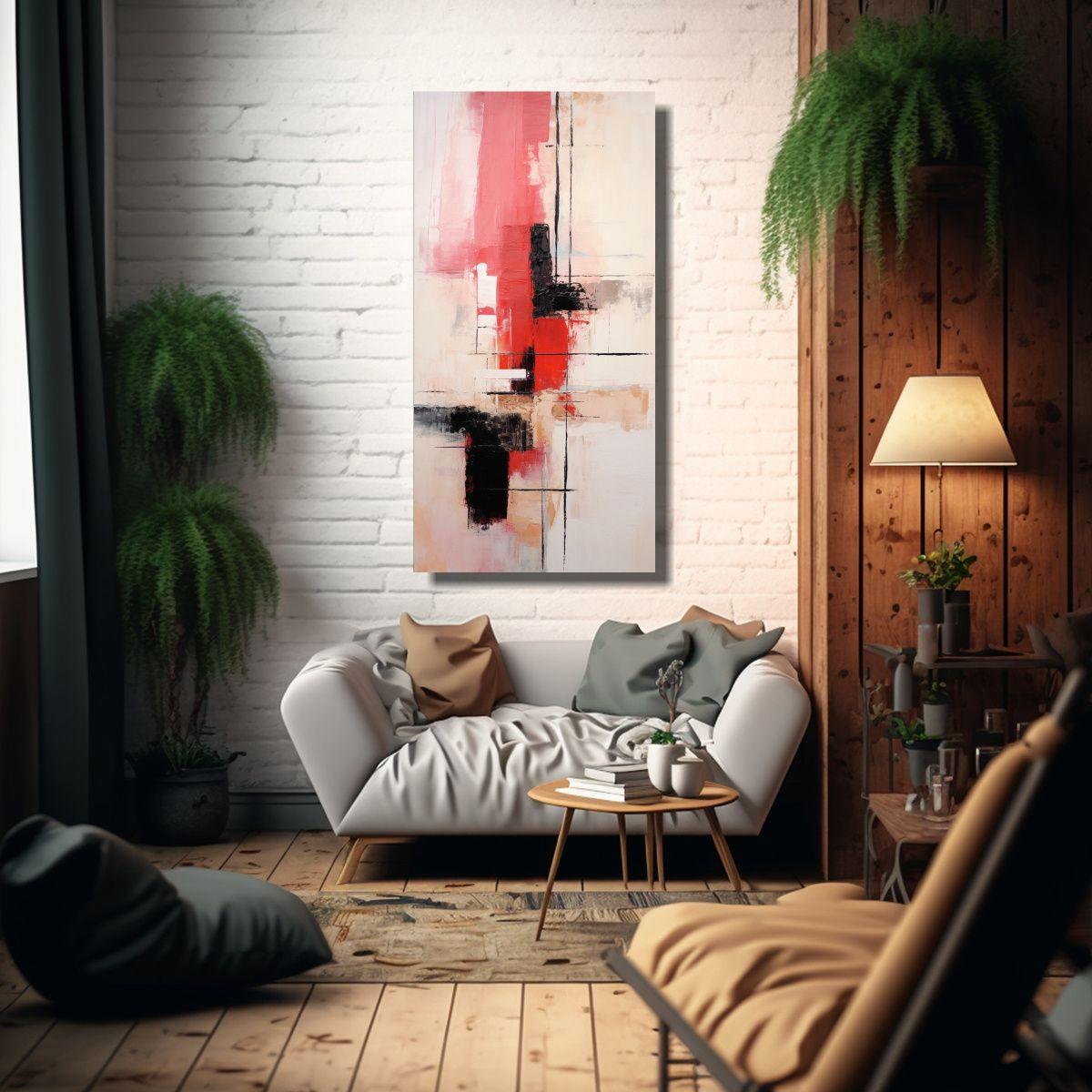 Cuadro Acuarela Minimalista Estilo Boho Armonía 50x100cm-2