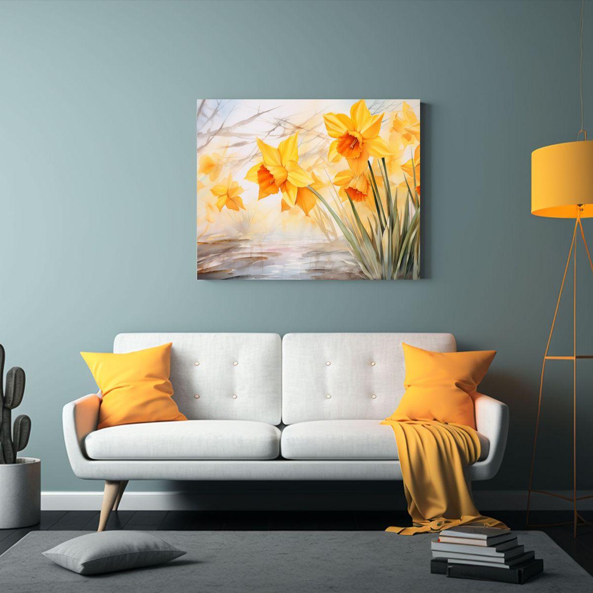 Cuadro Impreso Armonía Flores Narcisos Colores 30x20 Cm-2