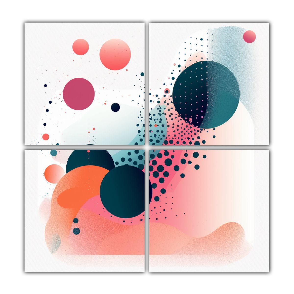 4 Cuadro De Colores Con Una Línea En Medio Y 180x180 Cm-0