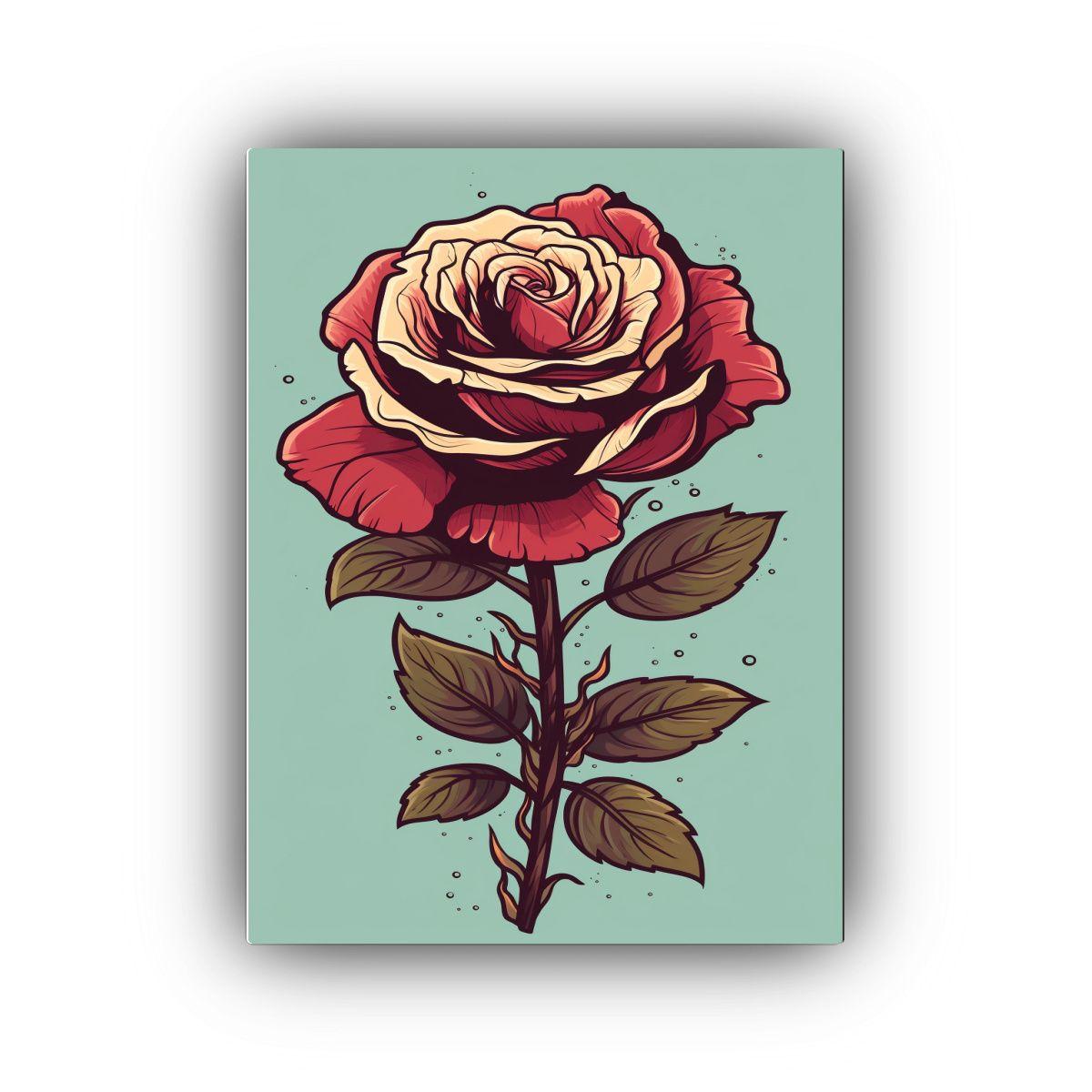 Cuadro Lienzo Espectacular De Una Rosa Floreciente 20x30cm-0