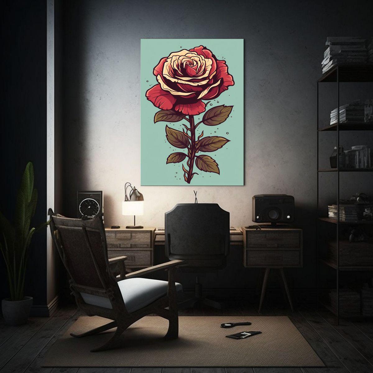 Cuadro Lienzo Espectacular De Una Rosa Floreciente 20x30cm-2