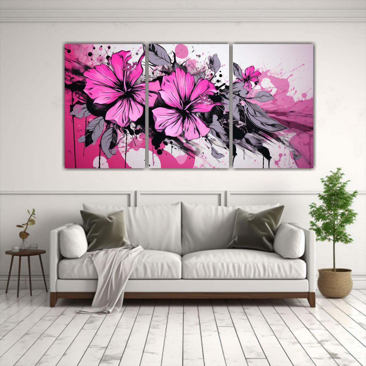 Artes De Pared Patron Intenso Reflejo Neonoir 60x30 Cm-2