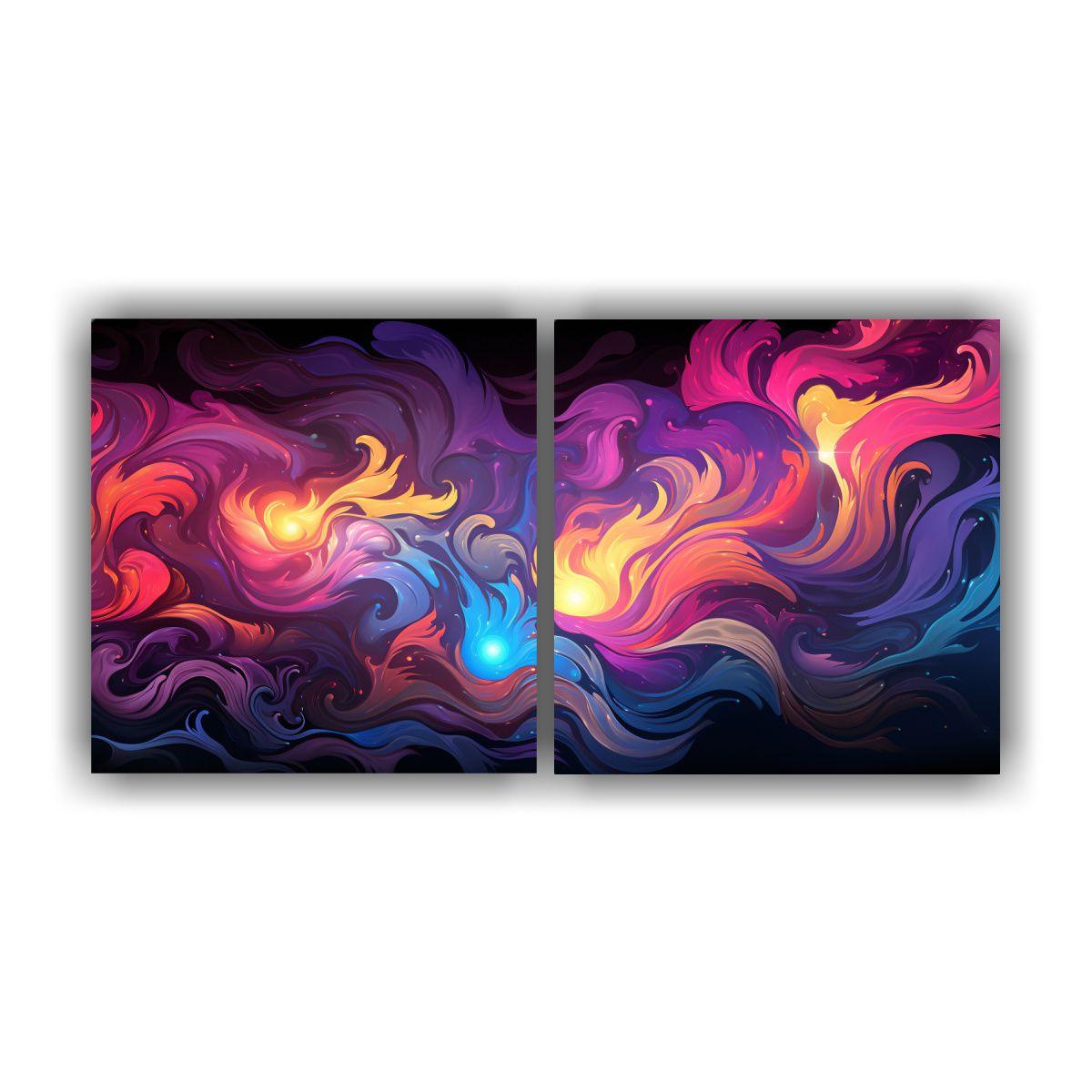 Cuadros De Decoración Lindos De Marbling Neon 60x30 Cm-0