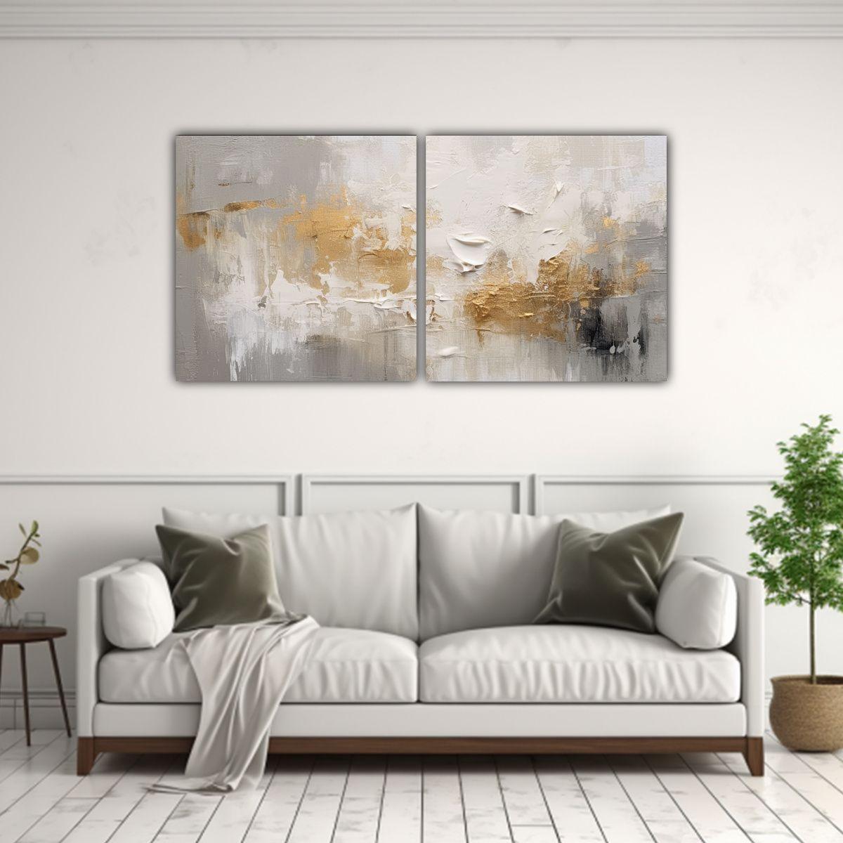 Pinturas Abstractas Minimalistas En óleo 60x30 Cm-2