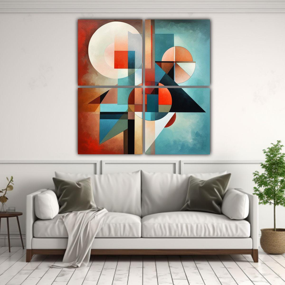 Decoraciones Abstractas Geométricas: Artes De 120x120 Cm-2