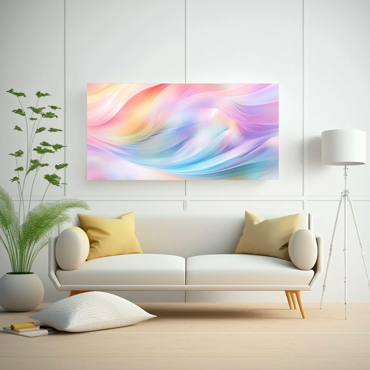 Venta Cuadro Simetría Pastel Holográfico Fondo 140x70cm-2