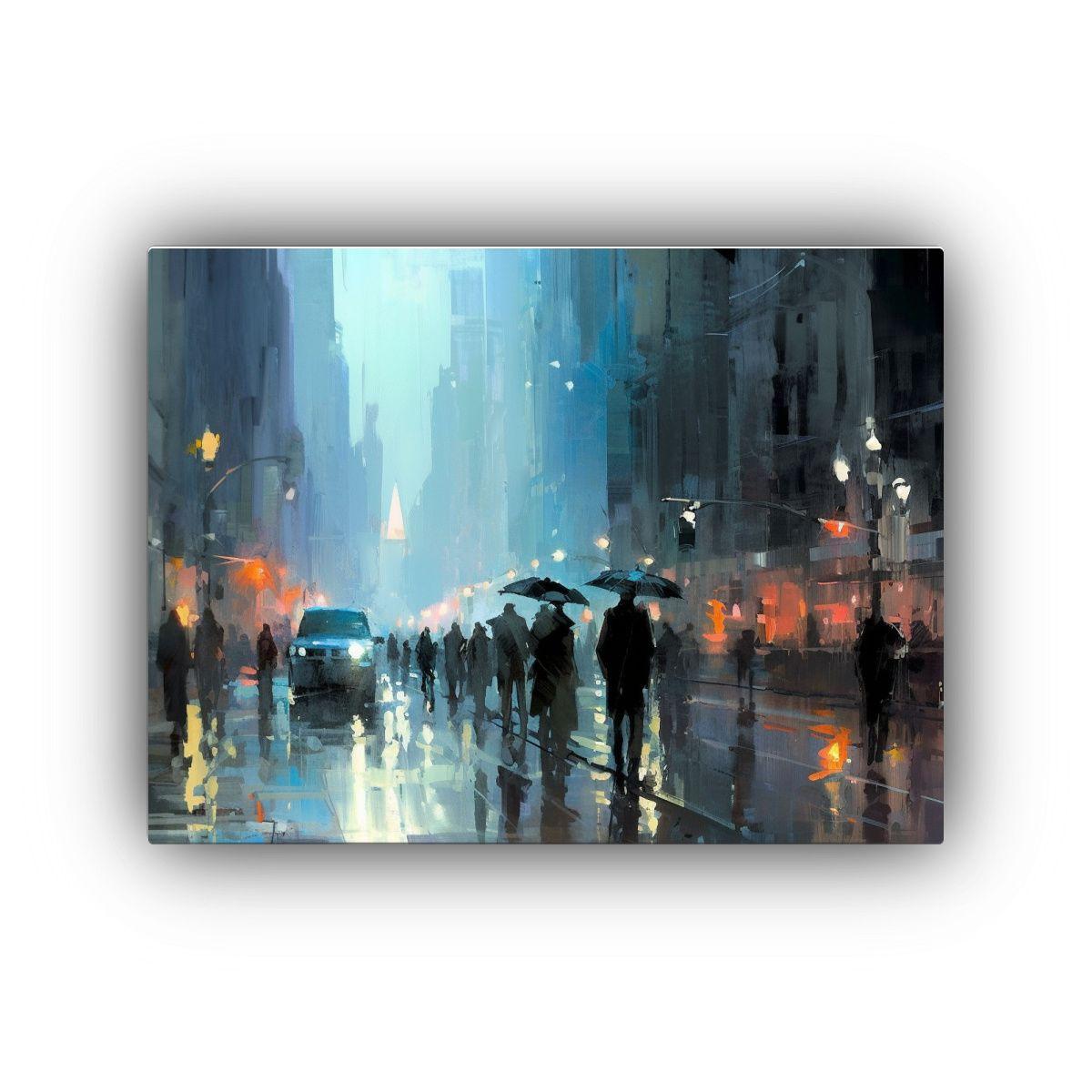 Cuadro Vanguardia Brillante Abstracto De Lluvia 120x80cm-0