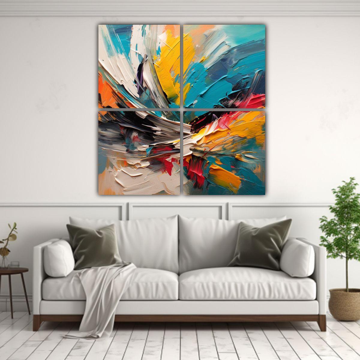 Cuadro Acuarela Obra Maestra De Composición 60x60 Cm-2