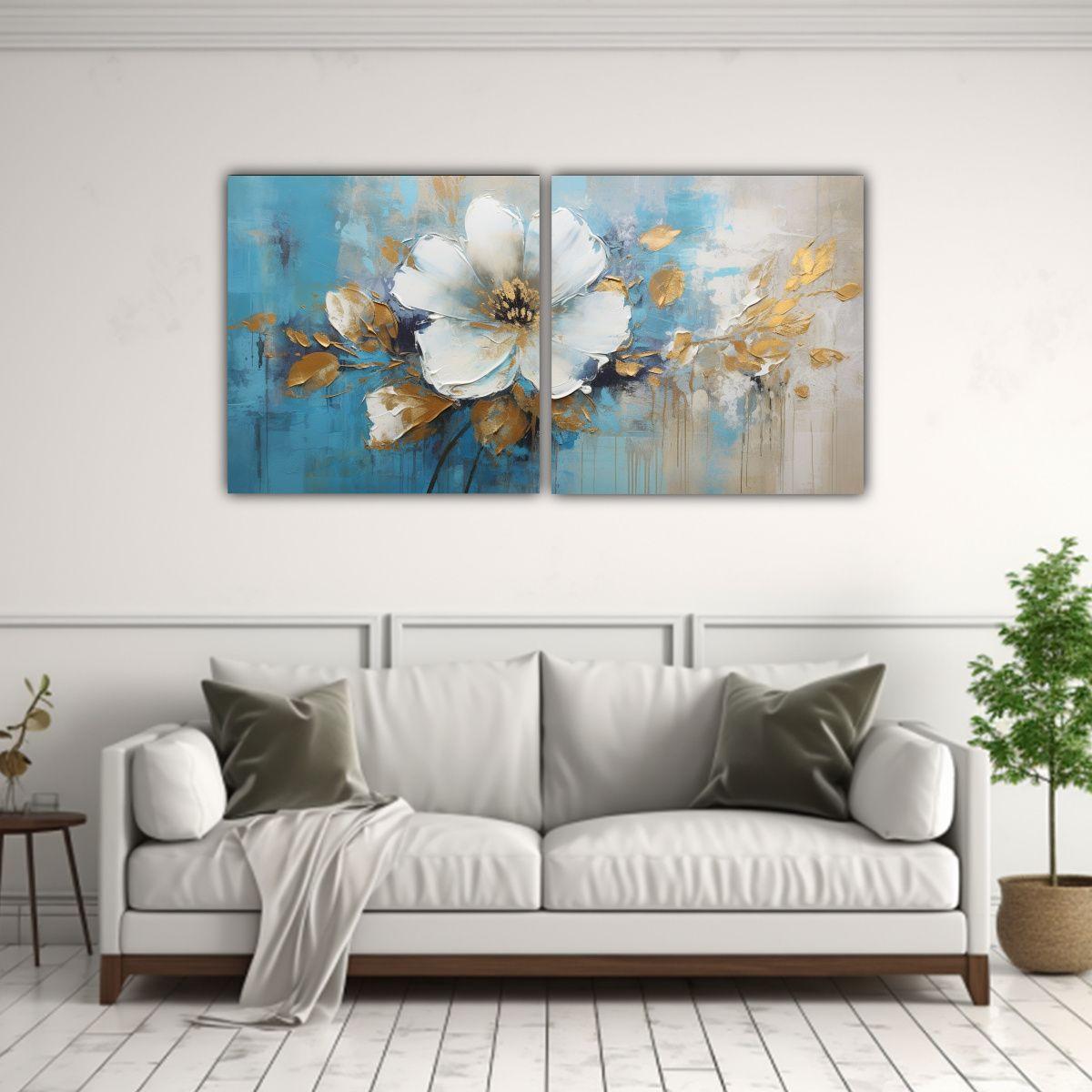 Dos Composiciones Tema Original En Lienzo Estilo 80x40 Cm-2
