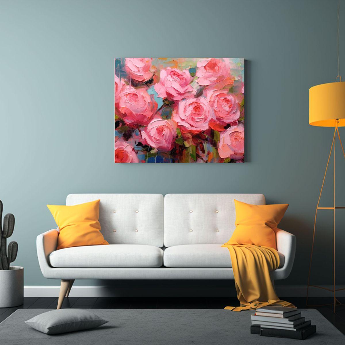Cuadro Movimiento Belleza Natural Thanh Binh: Pintura De Ros 120x80cm-2