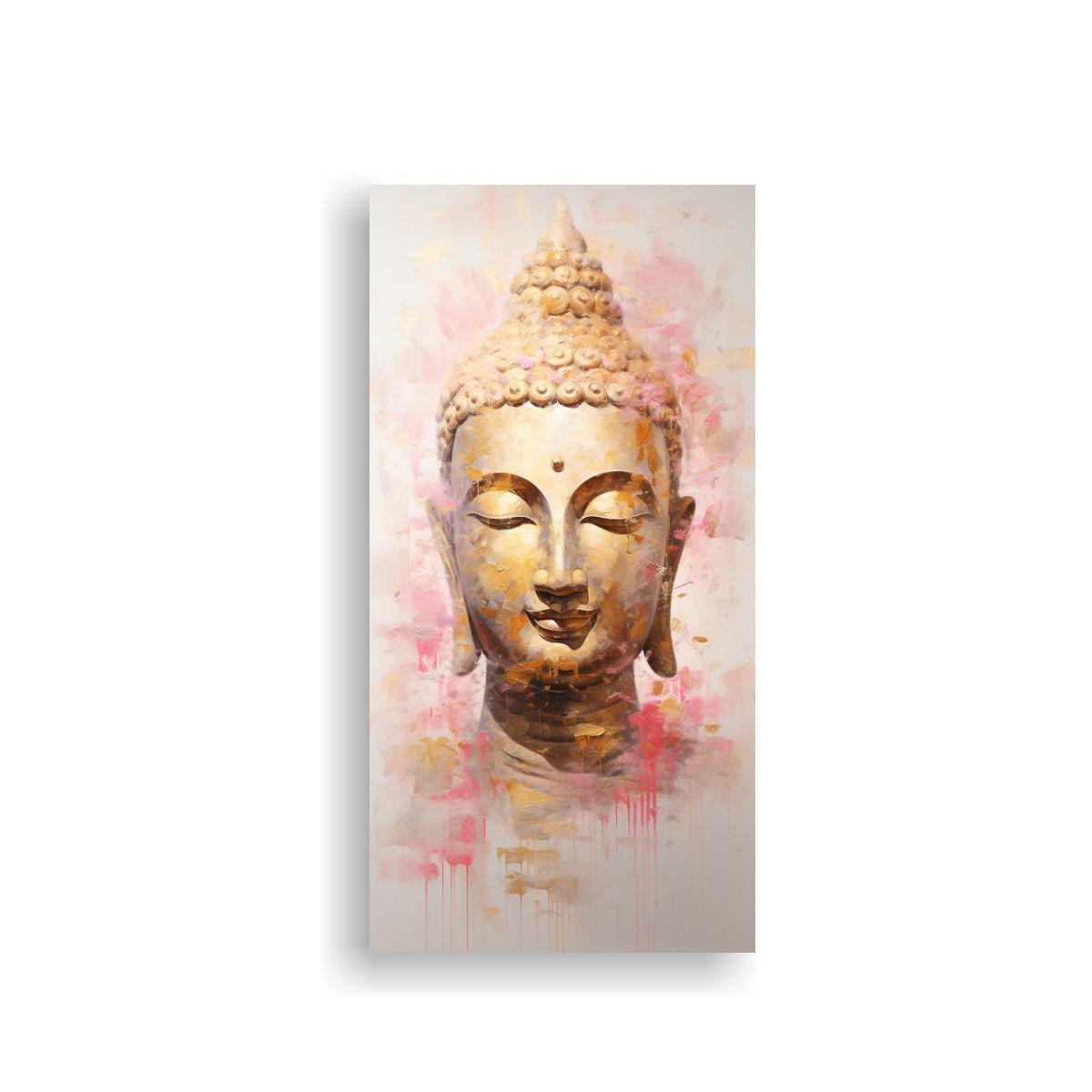 Pintura Decorativa Abstracta Estilo Oro Y Rosa 50x100cm-0