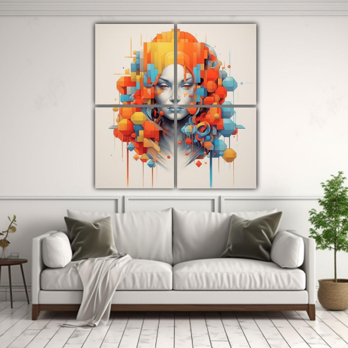 Pinturas Decorativas Contemporáneas Con Colores 200x200 Cm-2