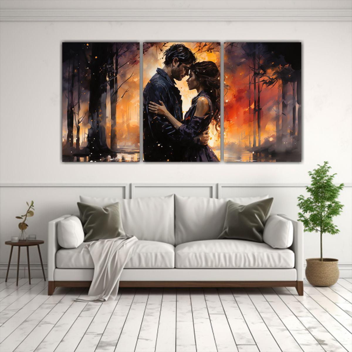Cuadro La Noche Que Nos Conocimos En Acuarela, 180x90 Cm-2