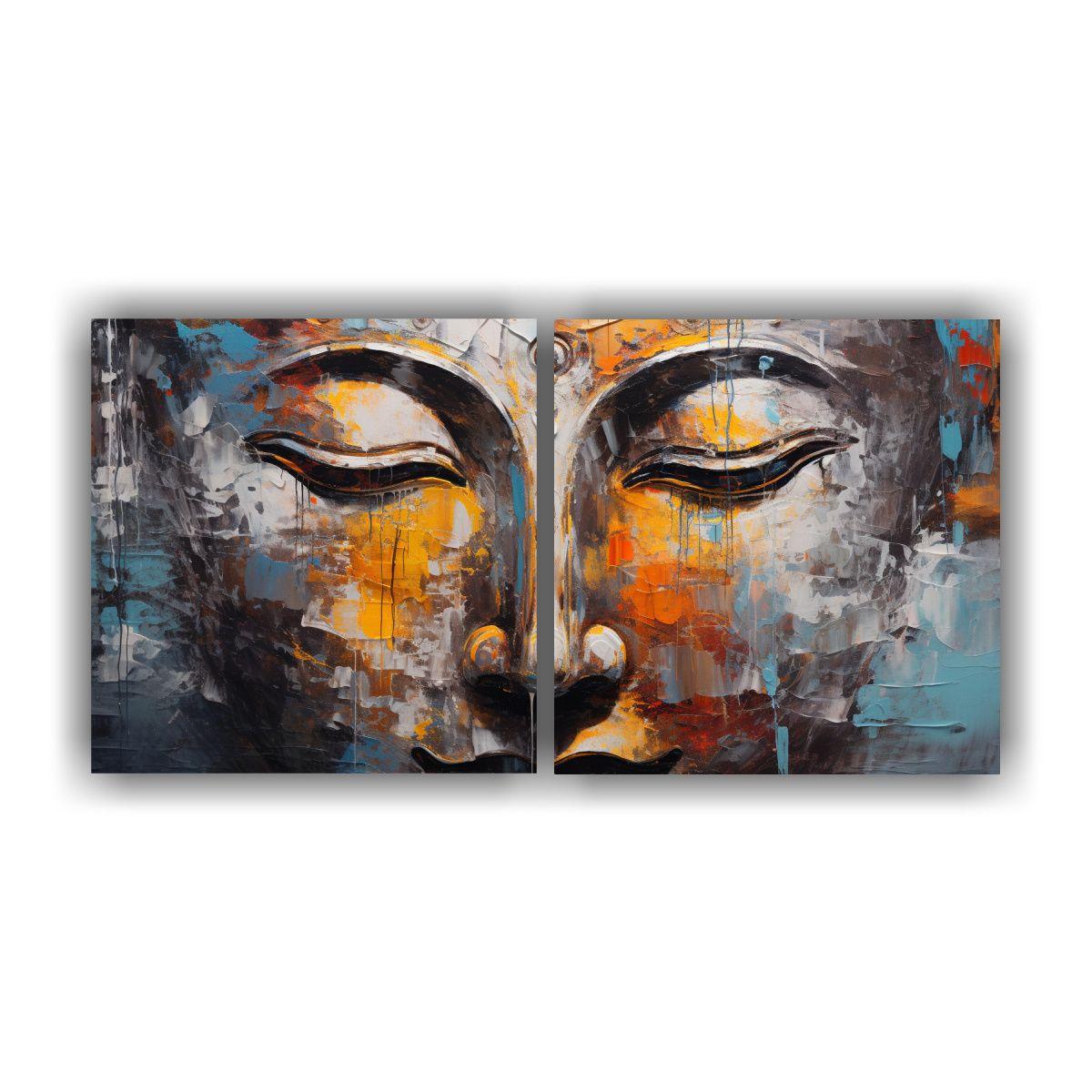 Cuadro Composición Expresividad Buddha En Estilo 40x20 Cm-0