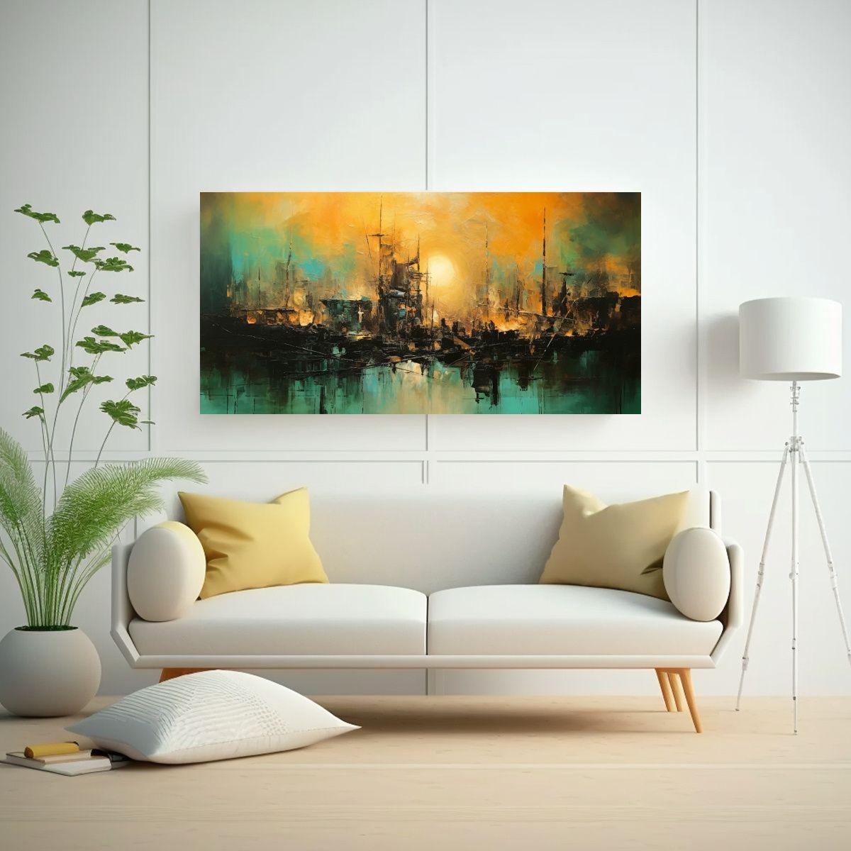 Pinturas Abstractas Contemporáneas De Canva 80x40cm-2