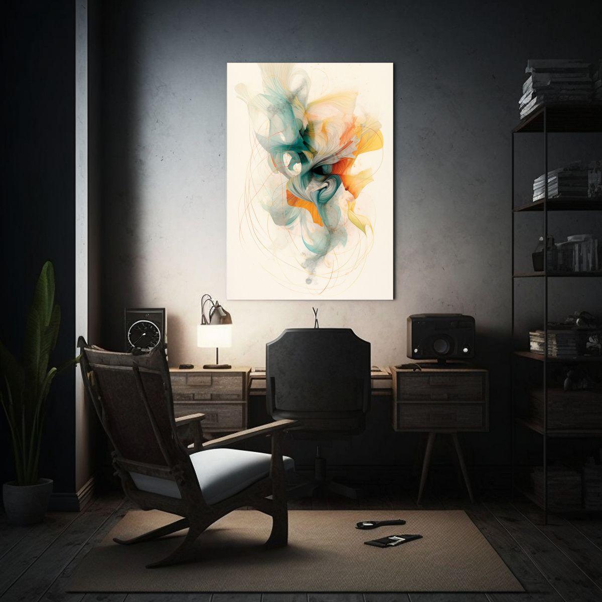 Cuadro Dibujo Belleza Natural Con Trazos Rizados 80x120cm-2